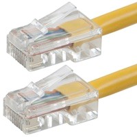 Monoprice ZEROboot Cat5e Ethernet Patch Cable - RJ45, Stranded, 350MHz, UTP, Pure Bare Copper Wire, 24AWG, 50ft, Yellow