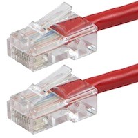 Monoprice Cat6 3ft Red Patch Cable, UTP, 24AWG, 550MHz, Pure Bare Copper, RJ45, Zeroboot Series Ethernet Cable