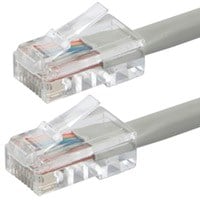 Monoprice Cat6 7ft Gray Patch Cable, UTP, 24AWG, 550MHz, Pure Bare Copper, RJ45, Zeroboot Series Ethernet Cable