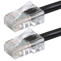 Monoprice Cat6 50ft Black Patch Cable, UTP, 24AWG, 550MHz, Pure Bare Copper, RJ45, Zeroboot Series Ethernet Cable