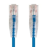 Monoprice SlimRun Cat6 Ethernet Patch Cable, Snagless RJ45, Stranded, 550MHz, UTP, Pure Bare Copper Wire, 28AWG, 1ft, Blue