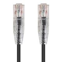 Monoprice Cat6 Component Level Ethernet Cable - SlimRun, Pure Bare Copper, UTP, 28AWG, 550MHz, Snagless RJ45, 14ft, Black