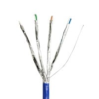 Monoprice Cat6 Ethernet Bulk Cable - Solid, 550MHz, U/FTP, CM, Pure Bare Copper Wire, 23AWG, 1000ft, Blue