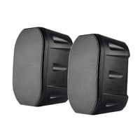 Monoprice 6.5in Weatherproof 2-Way Speakers with Wall Mount Bracket (Pair Black)