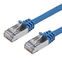 Monoprice Cat7 1ft Blue Patch Cable,  Double Shielded (S/FTP), 26AWG, 10G, Pure Bare Copper, Snagless RJ45, Entegrade Series Ethernet Cable
