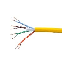 Monoprice Cat6 1000ft Yellow CMP UL Bulk Cable, TAA, Solid (w/spine), UTP, 23AWG, 550MHz, Pure Bare Copper, Pull Box, Bulk Ethernet Cable