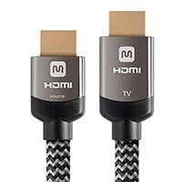 Monoprice 4K Braided High Speed HDMI Cable 25ft - CL3 In Wall Rated 18Gbps Active Gray