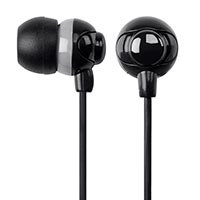 Monoprice Button Design Noise Isolating Earbuds Headphones, Black with In-line Mic and 1-button Control