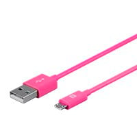 Monoprice Select Series USB-A to Micro B Cable, 2.4A, 22/30AWG, Pink, 10ft