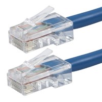 Monoprice ZEROboot Cat5e Ethernet Patch Cable - RJ45, Stranded, 350MHz, UTP, Pure Bare Copper Wire, 24AWG, 25ft, Blue
