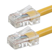 Monoprice ZEROboot Cat5e Ethernet Patch Cable - RJ45, Stranded, 350MHz, UTP, Pure Bare Copper Wire, 24AWG, 100ft, Yellow