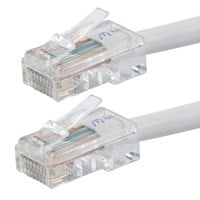 Monoprice Cat6 5ft White Patch Cable, UTP, 24AWG, 550MHz, Pure Bare Copper, RJ45, Zeroboot Series Ethernet Cable