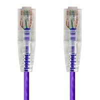 Monoprice Cat6 Component Level Ethernet Cable - SlimRun, Pure Bare Copper, UTP, 28AWG, 550MHz, Snagless RJ45, 3ft, Purple