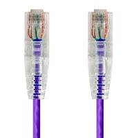 Monoprice SlimRun Cat6 Ethernet Patch Cable, Snagless RJ45, Stranded, 550MHz, UTP, Pure Bare Copper Wire, 28AWG, 5ft, Purple