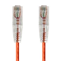 Monoprice Cat6 Component Level Ethernet Cable - SlimRun, Pure Bare Copper, UTP, 28AWG, 550MHz, Snagless RJ45, 10ft, Orange