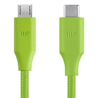 Palette Series USB Type-C to Micro B 2.0 Cable, 480Mbps, 2.4A, Braided, Green, 6ft