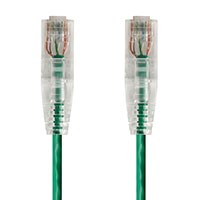 Monoprice Cat6 Component Level Ethernet Cable - SlimRun, Pure Bare Copper, UTP, 28AWG, 550MHz, Snagless RJ45, 7ft, Green