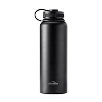 Pure Outdoor by Monoprice Vacuum Sealed 40 fl. oz. Wide-Mouth Water Bottle, Black