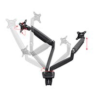 Workstream by Monoprice Dual Monitor Adjustable Gas Spring Desk Mount for 15~34in Monitors