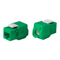 Monoprice Cat6A RJ45 Toolless 180-Degree Keystone Jack for 22-24AWG Solid Wire, Green