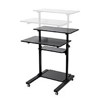 Workstream by Monoprice Height Adjustable PC Workstation Cart for Sit-Stand