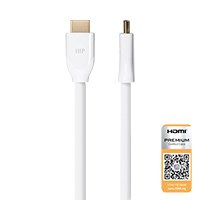 Monoprice 4K Certified Premium High Speed HDMI Cable 6ft - 18Gbps White