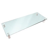 Workstream by Monoprice Large Multimedia Desktop Monitor Stand, Clear Glass