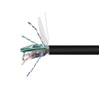 Monoprice Cat6A Ethernet Bulk Cable - Solid, 550MHz, F/UTP, CMR, Riser Rated, Pure Bare Copper Wire, 10G, 23AWG, 1000ft, Black (UL) (TAA)