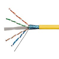 Monoprice Cat6A Ethernet Bulk Cable - Solid, 550MHz, F/UTP, CMR, Riser Rated, Pure Bare Copper Wire, 10G, 23AWG, No Logo, 1000ft, Yellow (UL) (TAA)