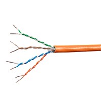Monoprice Cat6A Ethernet Bulk Cable - Solid, 550MHz, UTP, CMR, Riser Rated, Pure Bare Copper Wire, 10G, 23AWG, No Logo, 1000ft, Orange