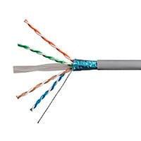 Monoprice Cat6 1000ft Gray CMR Bulk Cable, Shielded (F/UTP), Solid (w/spine), 23AWG, 550MHz, Pure Bare Copper, Reel in Box, No Logo, Bulk Ethernet Cable