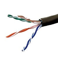 Monoprice Cat5e 1000ft Black CMR Bulk Cable, Shielded (F/UTP), Solid, 24AWG, 350MHz, Pure Bare Copper, Spool in Box, No Logo, Bulk Ethernet Cable
