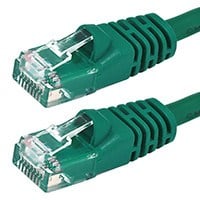 Monoprice Cat5e 3ft Green Patch Cable, UTP, 24AWG, 350MHz, Pure Bare Copper, Snagless RJ45, Fullboot Series Ethernet Cable