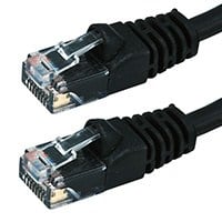 Monoprice Cat5e 14ft Black Patch Cable, UTP, 24AWG, 350MHz, Pure Bare Copper, Snagless RJ45, Fullboot Series Ethernet Cable
