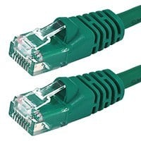 Monoprice Cat5e 50ft Green Patch Cable, UTP, 24AWG, 350MHz, Pure Bare Copper, Snagless RJ45, Fullboot Series Ethernet Cable
