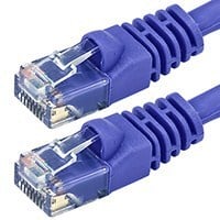 Monoprice Cat5e Ethernet Patch Cable - Snagless RJ45, Stranded, 350MHz, UTP, Pure Bare Copper Wire, 24AWG, 100ft, Purple