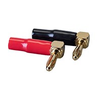 Monoprice 1 Pair Right Angle 24k Gold Plated Banana Speaker Wire Cable Screw Plug Connectors