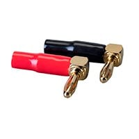 Monoprice 2 Pair Right Angle 24k Gold Plated Banana Speaker Wire Cable Screw Plug Connectors