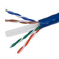 Monoprice Cat6 1000ft Blue CM UL Bulk Cable, Stranded (w/spine), UTP, 23AWG, 550MHz, Pure Bare Copper, Pull Box, Bulk Ethernet Cable