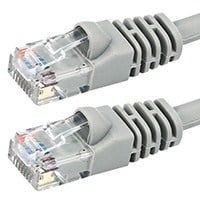 Monoprice Cat6 7ft Gray Patch Cable, UTP, 24AWG, 550MHz, Pure Bare Copper, Snagless RJ45, Fullboot Series Ethernet Cable