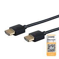 Monoprice 4K Slim Certified Premium High Speed HDMI Cable 6ft - 18Gbps Black