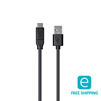 Monoprice Essentials USB Type-C to USB Type-A 2.0 Cable - 480Mbps, 3A, 26AWG, Black, 4m (13.1ft)