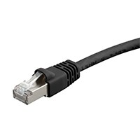 Monoprice Cat6A 6in Black Patch Cable, Double Shielded (S/FTP), 26AWG, 10G, Pure Bare Copper, Snagless RJ45, Fullboot Series Ethernet Cable