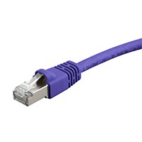 Monoprice Cat6A Ethernet Patch Cable - Snagless RJ45, 550MHz, STP, Pure Bare Copper Wire, 10G, 26AWG, 0.5ft, Purple