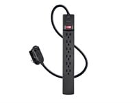 Monoprice 6 Outlet Surge Protector Power Strip 6ft Cord, 2 Port USB Charger on the Plug, 1080 Joules