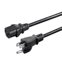 Monoprice Power Cord - NEMA 5-15P to IEC 60320 C13, 16AWG, 13A/1625W, 3-Prong, Black, 8ft