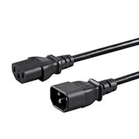 Monoprice Extension Cord - IEC 60320 C14 to IEC 60320 C13, 16AWG, 13A/1625W, 3-Prong, SJT, Black, 5ft