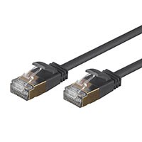 Monoprice SlimRun Cat6A Ethernet Patch Cable - Snagless RJ45, Stranded, S/STP, Pure Bare Copper Wire, 36AWG, 3ft, Black