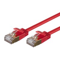 Monoprice SlimRun Cat6A Ethernet Patch Cable - Snagless RJ45, Stranded, S/STP, Pure Bare Copper Wire, 36AWG, 3ft, Red