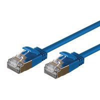 Monoprice SlimRun Cat6A Ethernet Patch Cable - Snagless RJ45, Stranded, S/STP, Pure Bare Copper Wire, 36AWG, 20ft, Blue